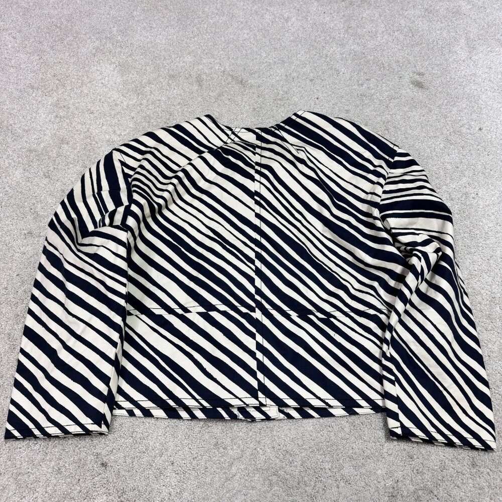 Ann Taylor Jacket Blue Beige Long Sleeve Button Up Women’s Size Large - Picture 8 of 11